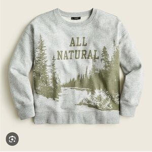 NWT J. Crew UNIVERSITY TERRY ALL NATURAL Graphic Sweatshirt